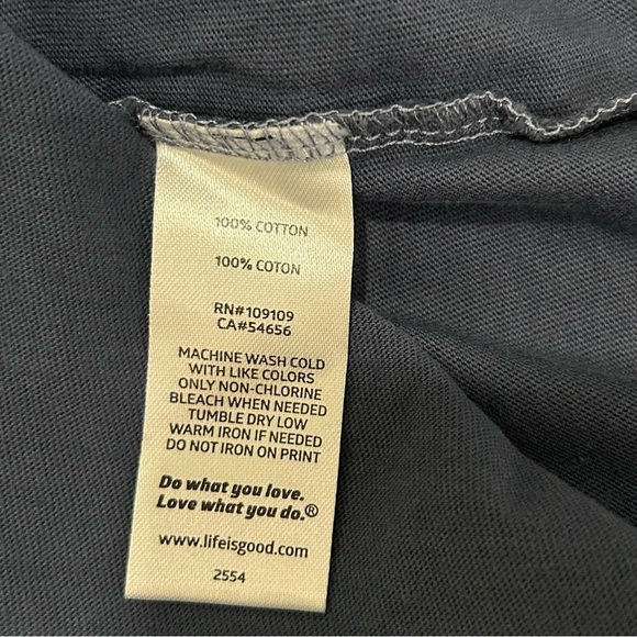 NWT Life is Good Papa Bear Graphic Crusher Tee T-Shirt Navy 100% Cotton Size S - Picture 6 of 7